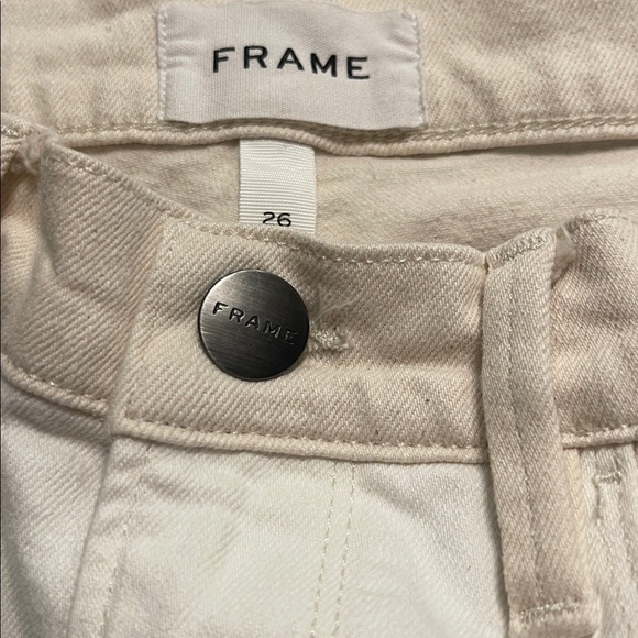 FRAME Le Crop Mini Boot LCMBSM009 Cropped Jeans White Cream Women’s Size 26 $265 - Picture 4 of 8